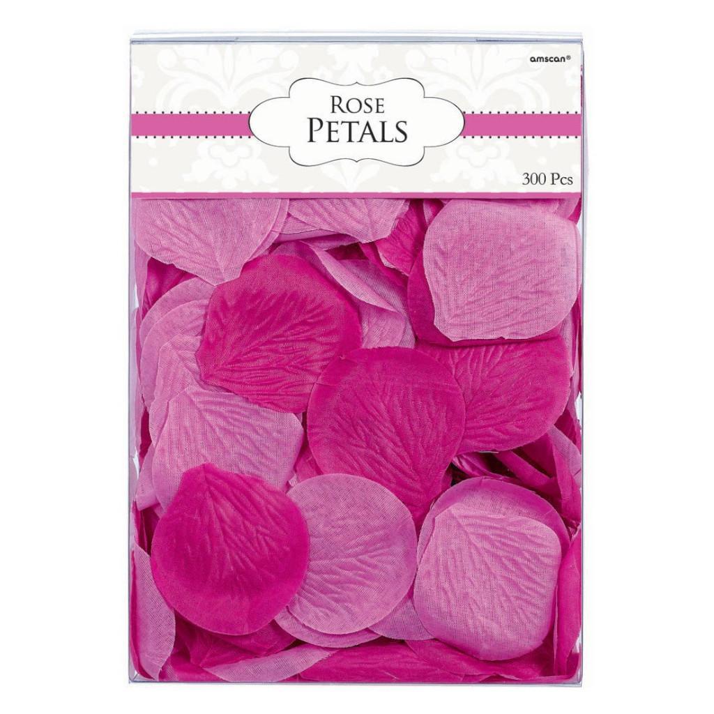 Bright Pink Fabric Confetti Petals 2in, 300pcs Decorations - Party Centre - Party Centre