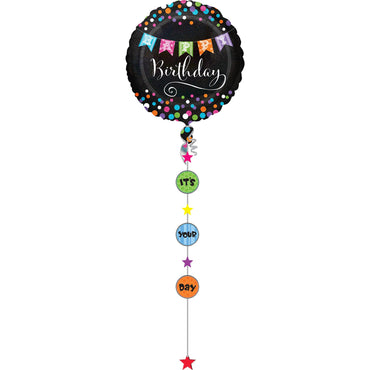 Birthday Banner Jumbo Drop-A-Line Balloon 81x228cm Balloons & Streamers - Party Centre - Party Centre