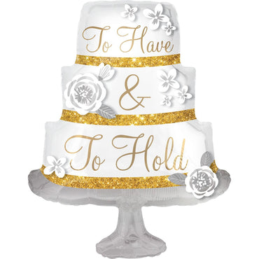 To Have and To Hold Cake SuperShape Balloon 55x71cm Balloons & Streamers - Party Centre - Party Centre