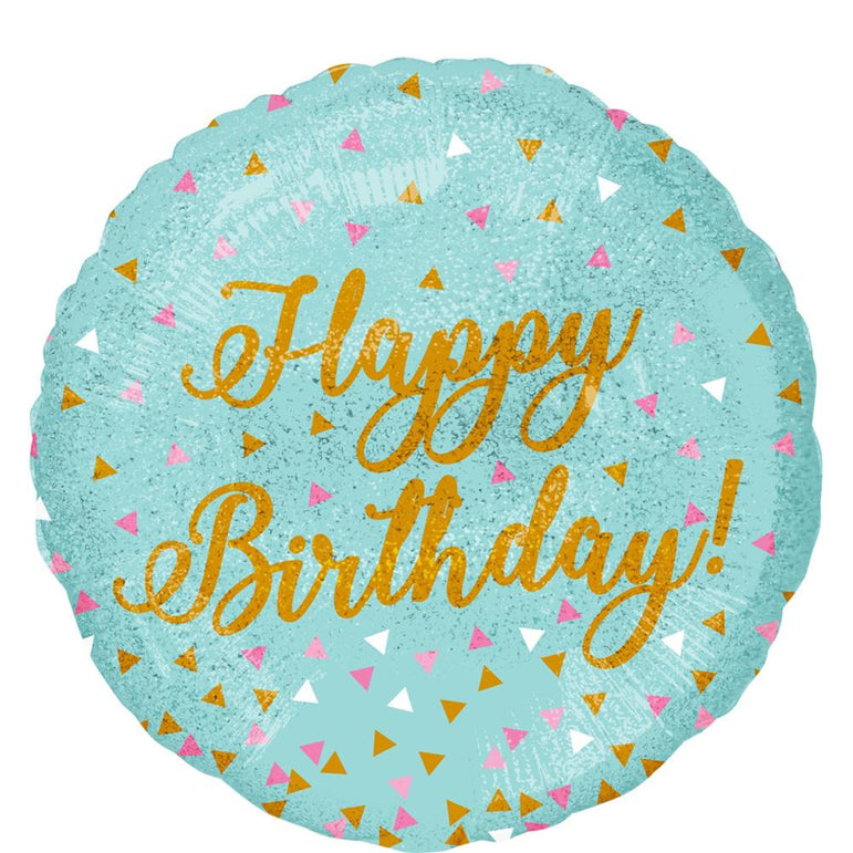 Woo Hoo Birthday Holographic Foil Balloon 45cm Balloons & Streamers - Party Centre