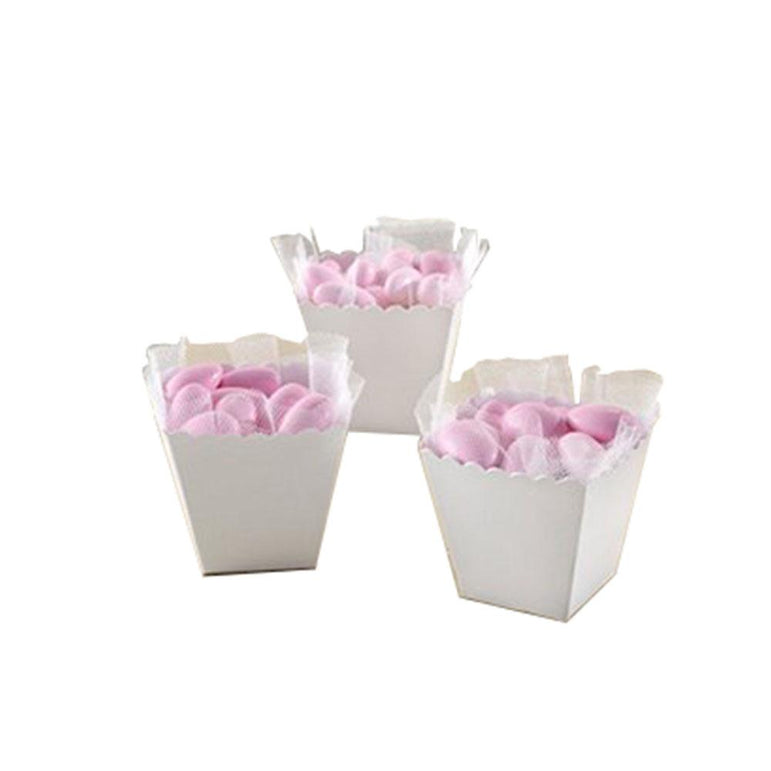 White Scalloped Favor Boxes 100pcs Favours - Party Centre
