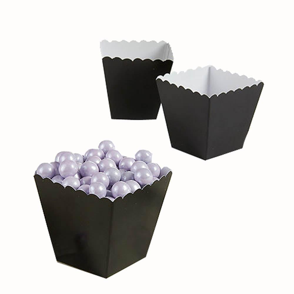 Black Scalloped Favor Boxes 100pcs Favours - Party Centre - Party Centre