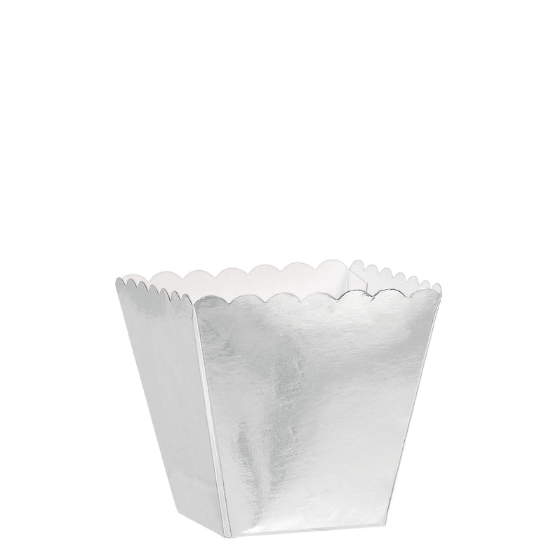 Silver Scalloped Favor Boxes 100pcs Favours - Party Centre