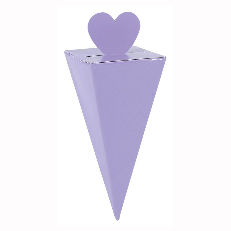Lilac Cone Favor Boxes 50pcs Favours - Party Centre