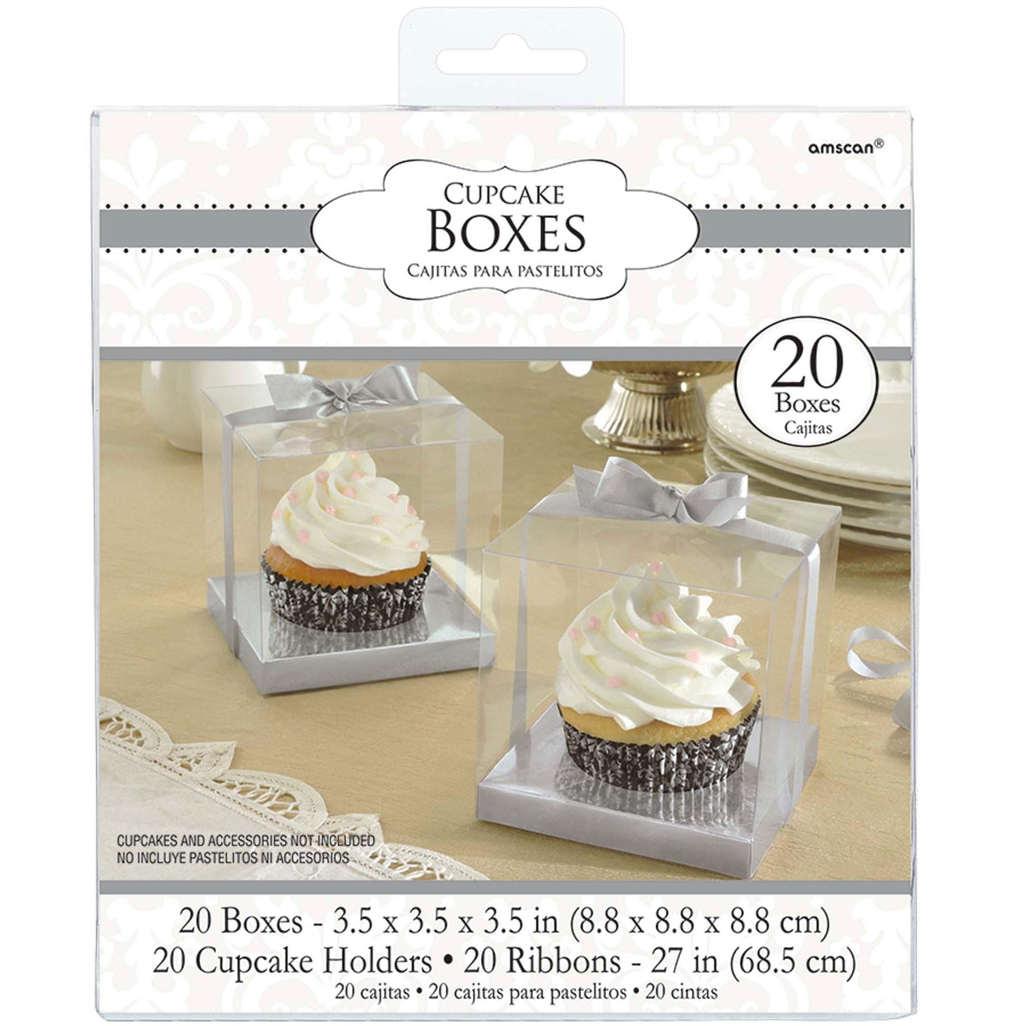 Silver Cupcake Boxes 20pcs Favours - Party Centre - Party Centre