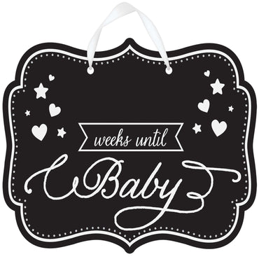 Baby Shower Countdown Chalkboard Sign - Party Centre