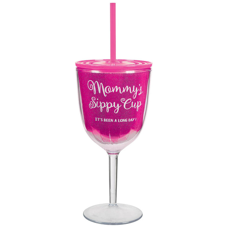 Baby Shower Mommy's Plastic Wine Glass Favours - Party Centre