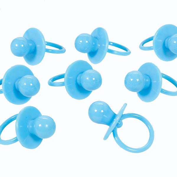 Baby Shower Large Blue Pacifier Favors 8pcs - Party Centre