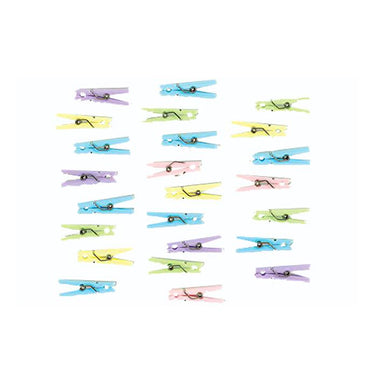 هدايا حفلات استقبال المولود بشكل مشبك غسيل بلون محايد 24 قطعة - Party Centre