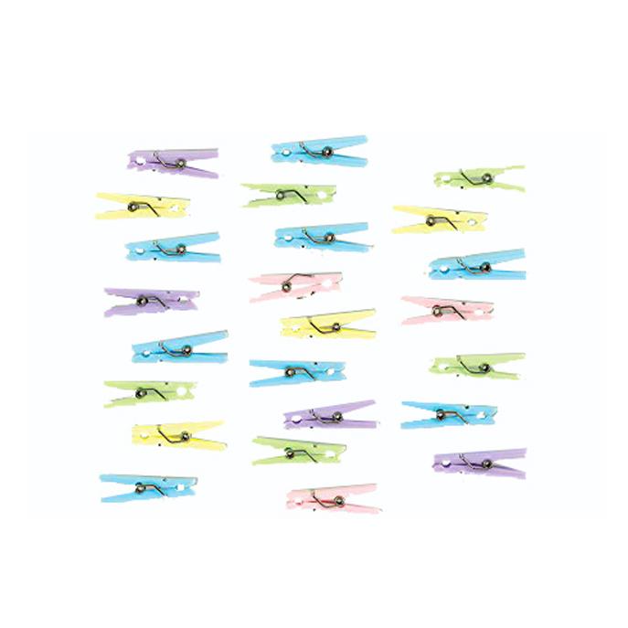 هدايا حفلات استقبال المولود بشكل مشبك غسيل بلون محايد 24 قطعة