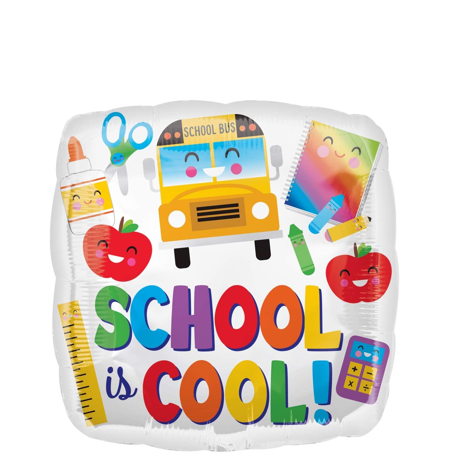 Colorful School is Cool Foil Balloon 45cm Balloons & Streamers - Party Centre - Party Centre