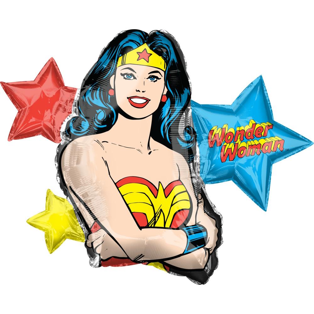 Wonder Woman SuperShape Foil Balloon 83x66cm Balloons & Streamers - Party Centre - Party Centre