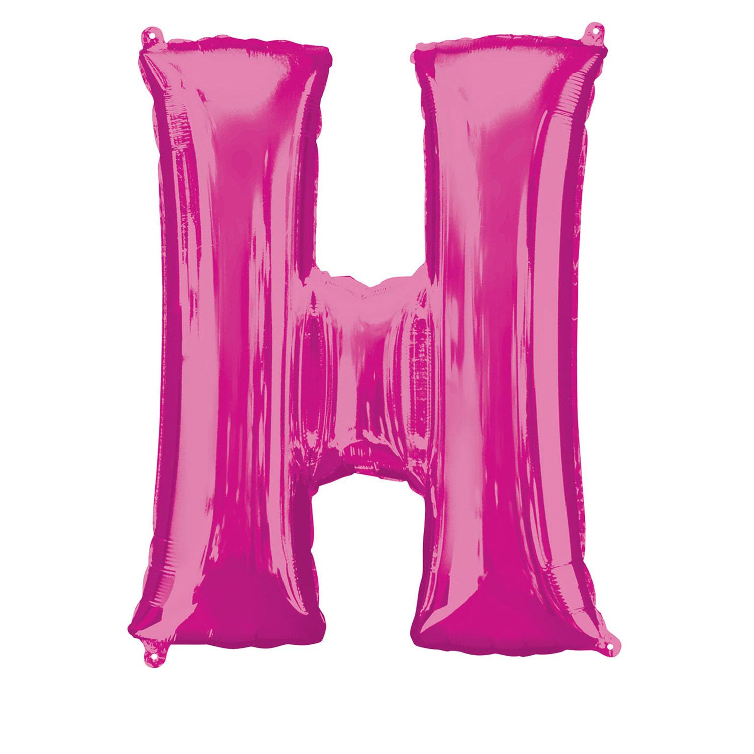 Pink Letter H Mini Shape Foil Balloon 40cm Balloons & Streamers - Party Centre - Party Centre