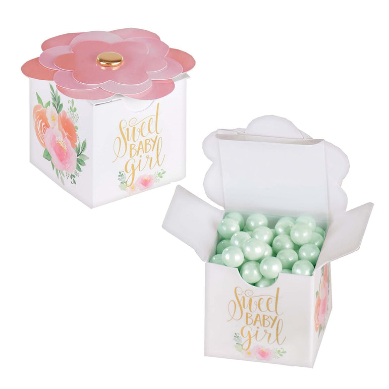 Floral Baby Paper Favor Boxes 8pcs Favours - Party Centre