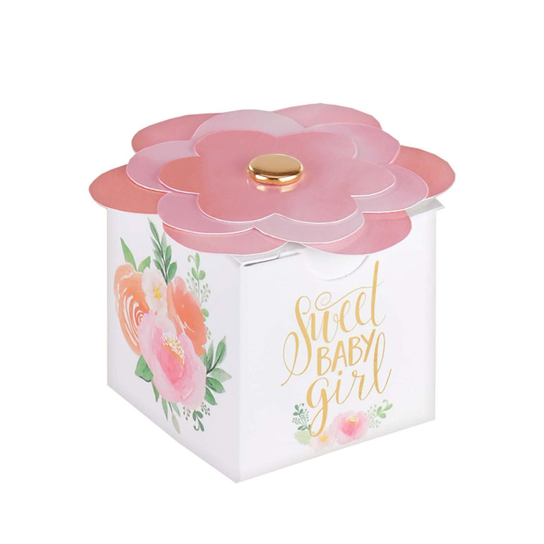 Floral Baby Paper Favor Boxes 8pcs Favours - Party Centre