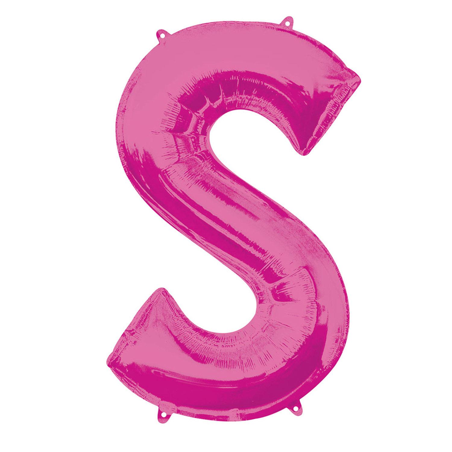 Pink Letter S Mini Shape Foil Balloon 40cm Balloons & Streamers - Party Centre - Party Centre