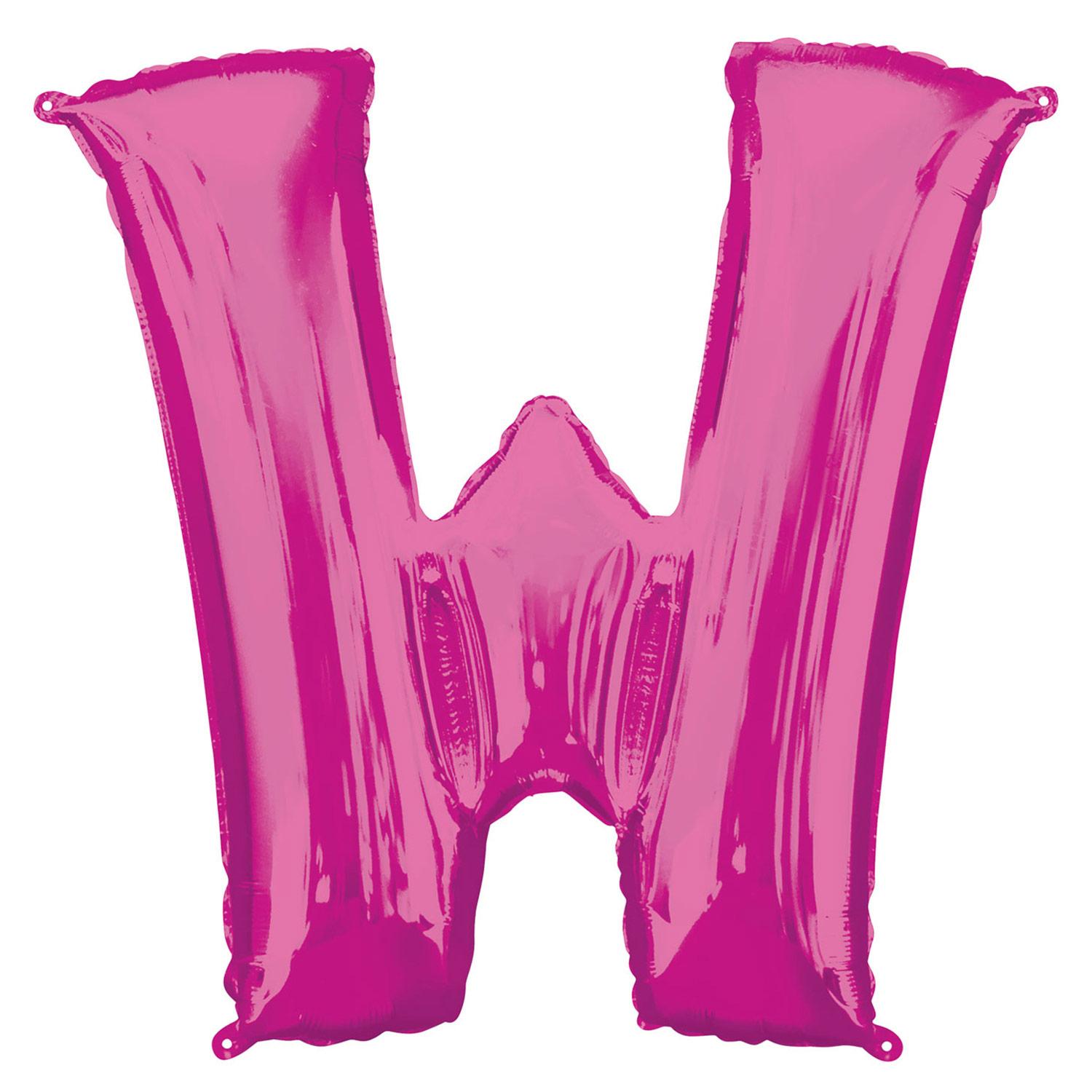 Pink Letter W Mini Shape Foil Balloon 40cm Balloons & Streamers - Party Centre - Party Centre