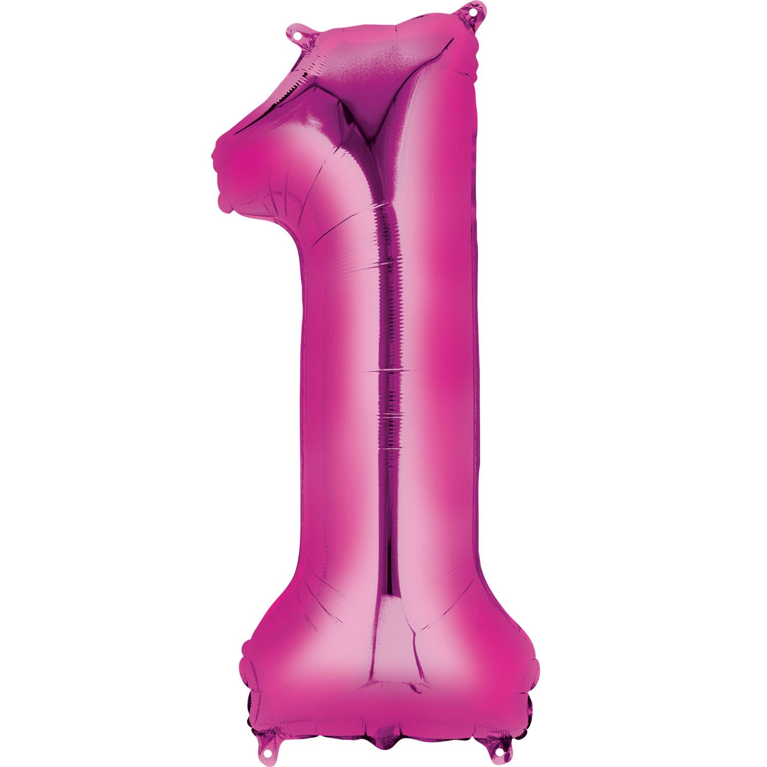 Pink Number 1 Mini Shape Foil Balloon 40cm Balloons & Streamers - Party Centre - Party Centre