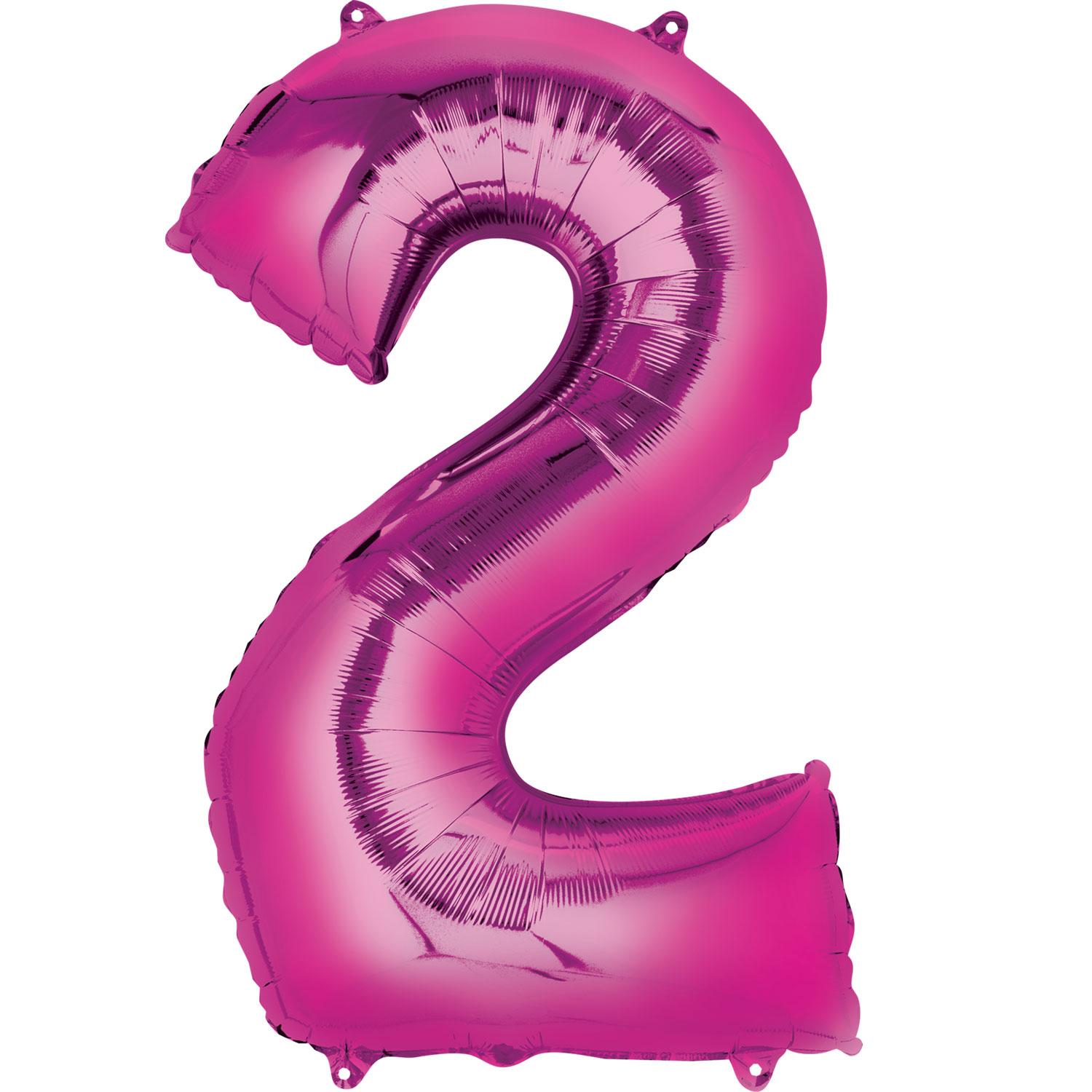 Pink Number 2 Mini Shape Foil Balloon 40cm Balloons & Streamers - Party Centre - Party Centre