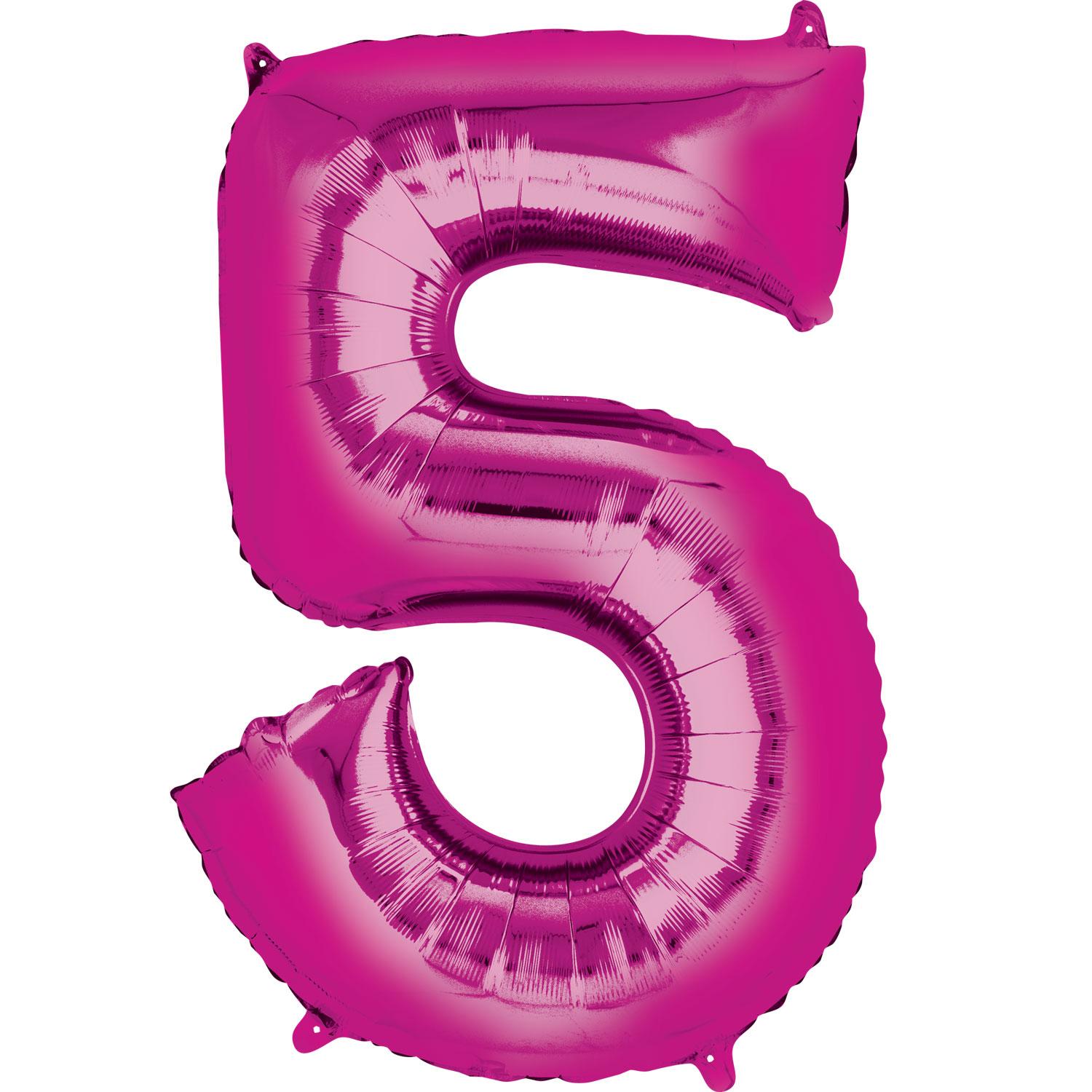 Pink Number 5 Mini Shape Foil Balloon 40cm Balloons & Streamers - Party Centre - Party Centre