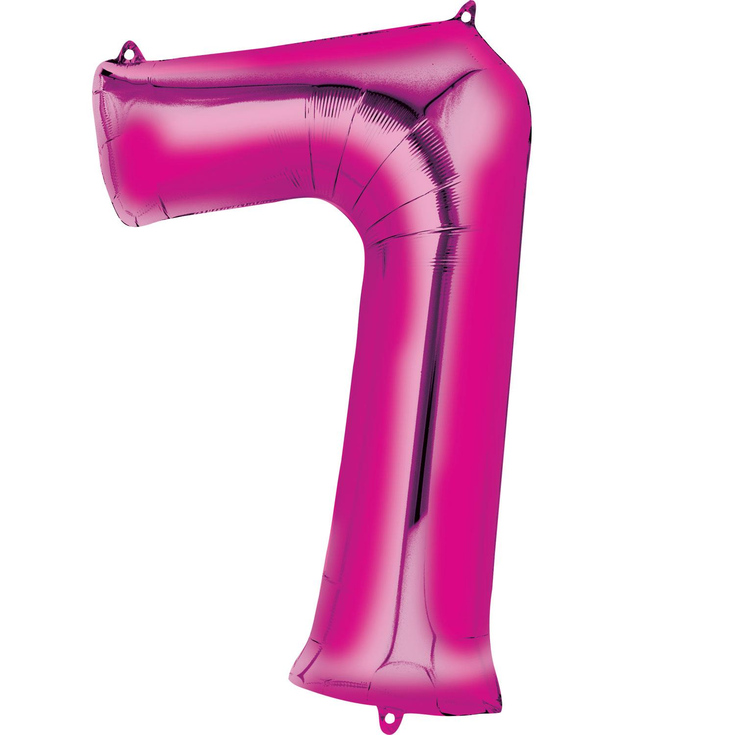 Pink Number 7 Mini Shape Foil Balloon 40cm Balloons & Streamers - Party Centre - Party Centre