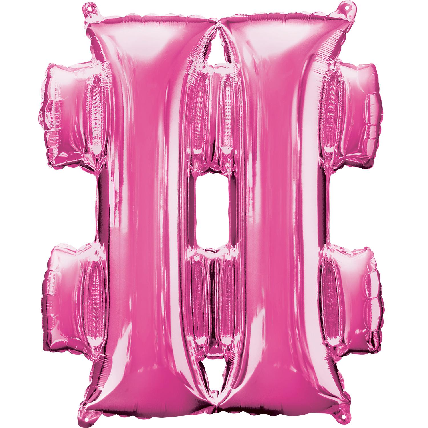 Pink # Symbol Mini Shape Foil Balloon 40cm Balloons & Streamers - Party Centre - Party Centre
