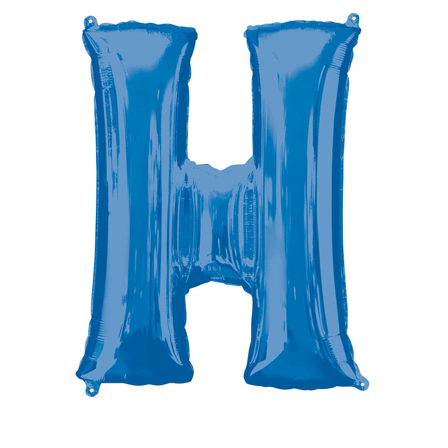 Blue Letter H Mini Shape Foil Balloon 40cm Balloons & Streamers - Party Centre - Party Centre