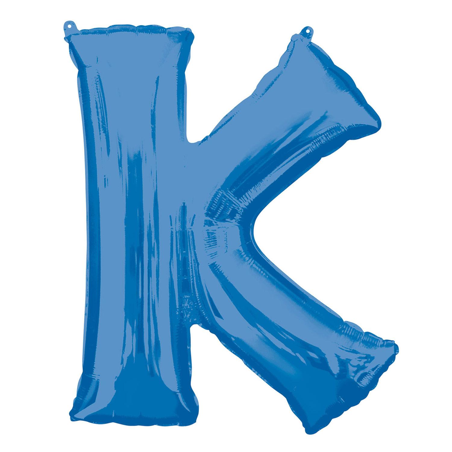 Blue Letter K Mini Shape Foil Balloon 40cm Balloons & Streamers - Party Centre - Party Centre