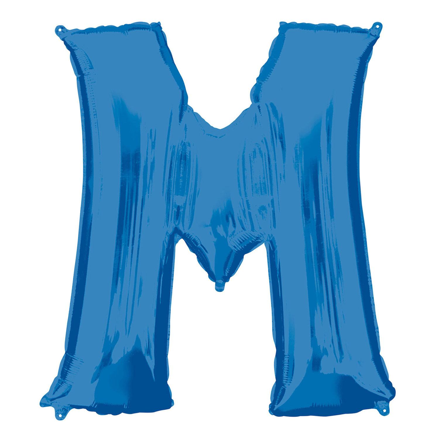 Blue Letter M Mini Shape Foil Balloon 40cm Balloons & Streamers - Party Centre - Party Centre