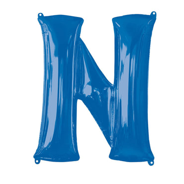Blue Letter N Mini Shape Foil Balloon 40cm Balloons & Streamers - Party Centre - Party Centre