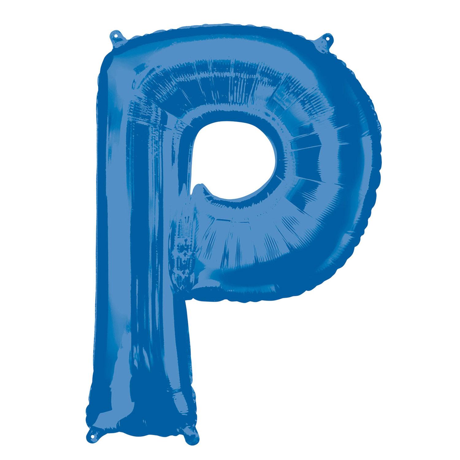 Blue Letter P Mini Shape Foil Balloon 40cm Balloons & Streamers - Party Centre - Party Centre