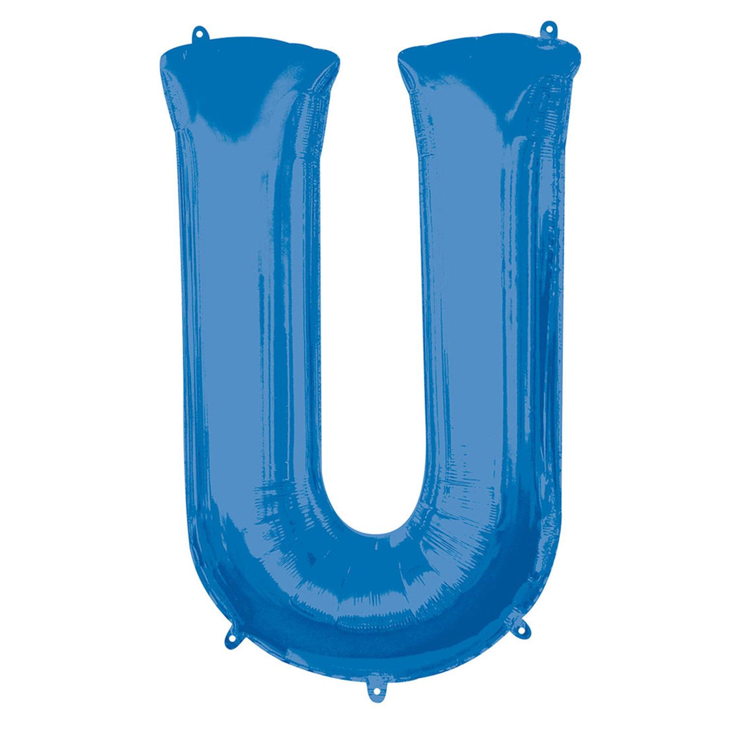 Blue Letter U Mini Shape Foil Balloon 40cm Balloons & Streamers - Party Centre - Party Centre