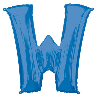Blue Letter W Mini Shape Foil Balloon 40cm Balloons & Streamers - Party Centre - Party Centre