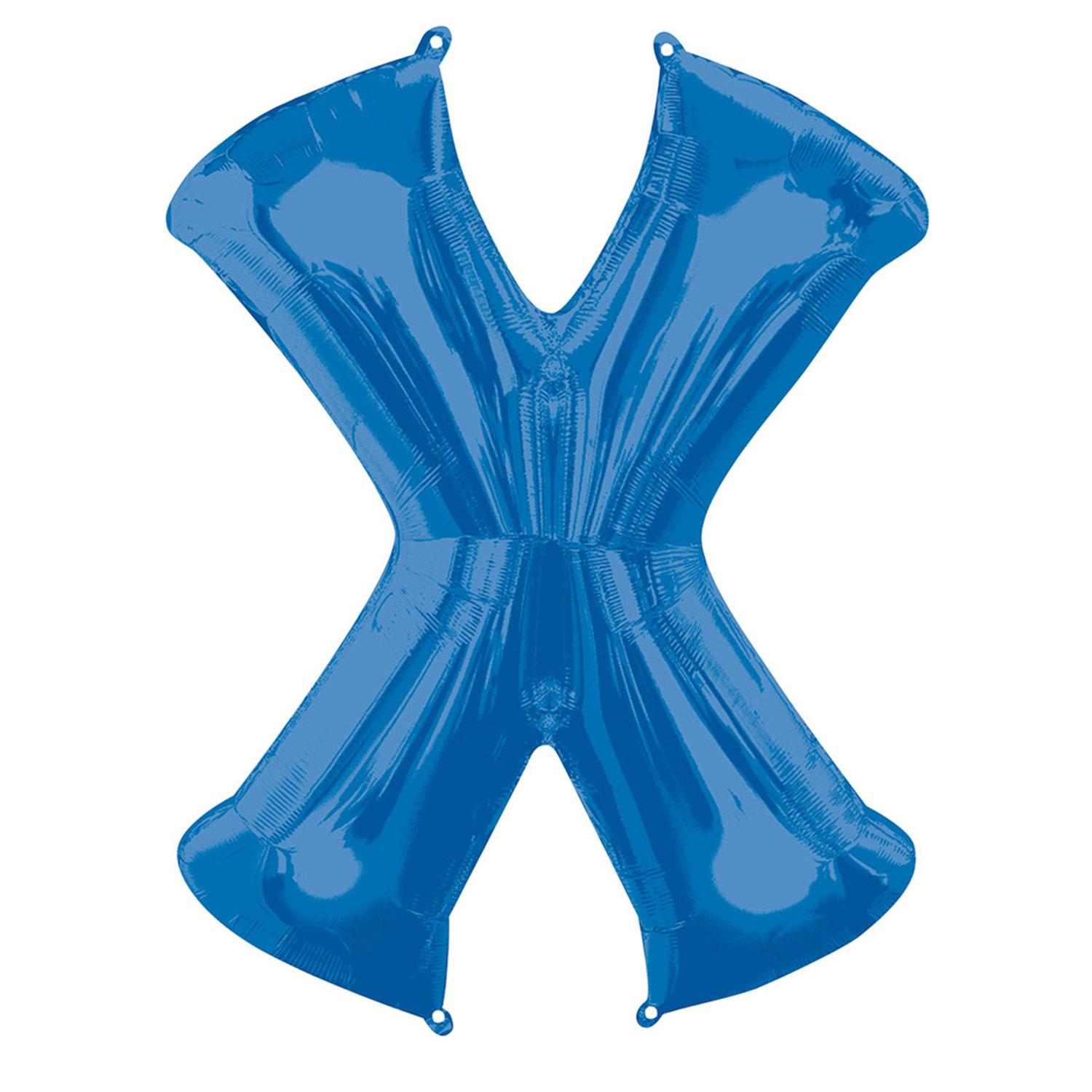 Blue Letter X Mini Shape Foil Balloon 40cm Balloons & Streamers - Party Centre - Party Centre