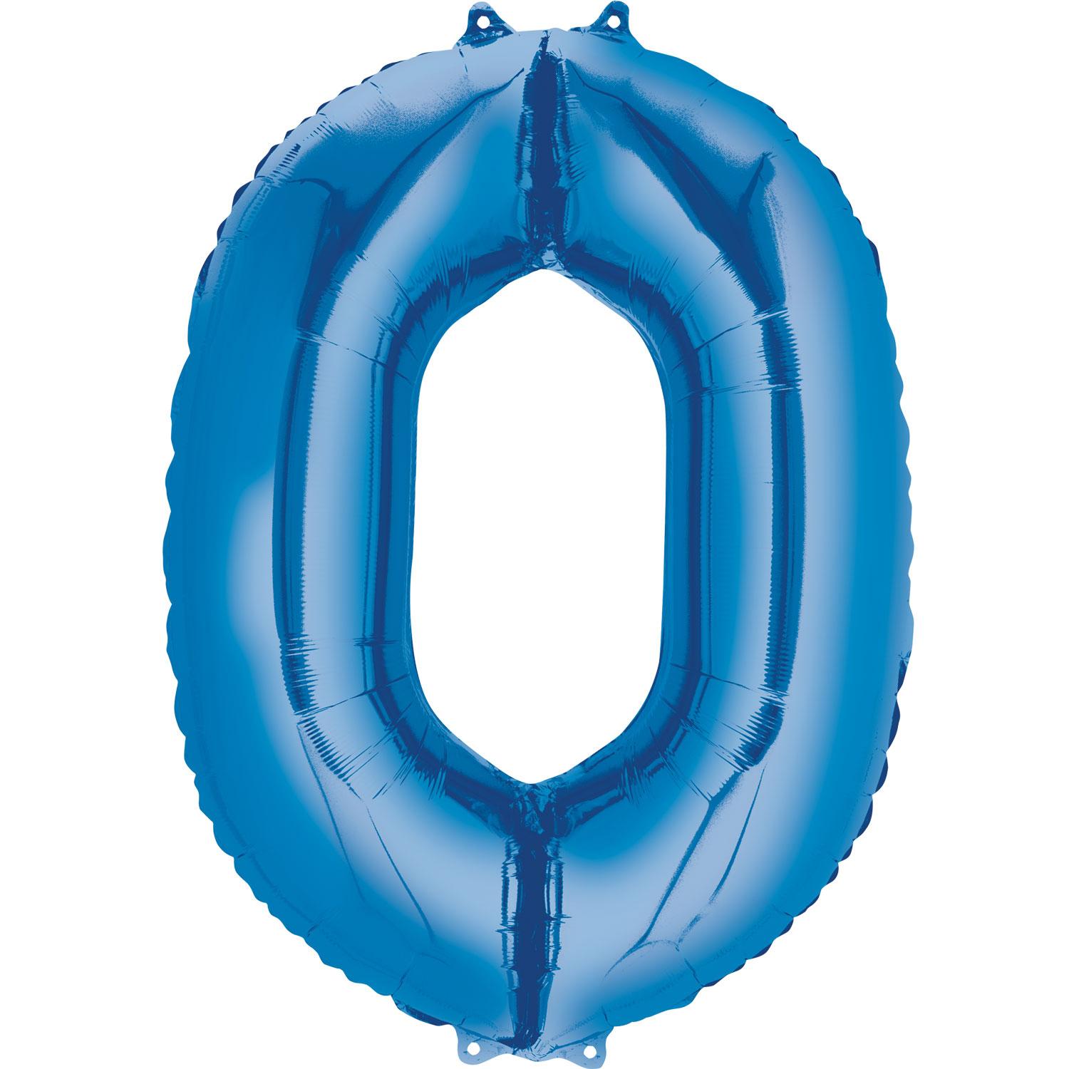 Blue Number 0 Mini Shape Foil Balloon 40cm Balloons & Streamers - Party Centre - Party Centre