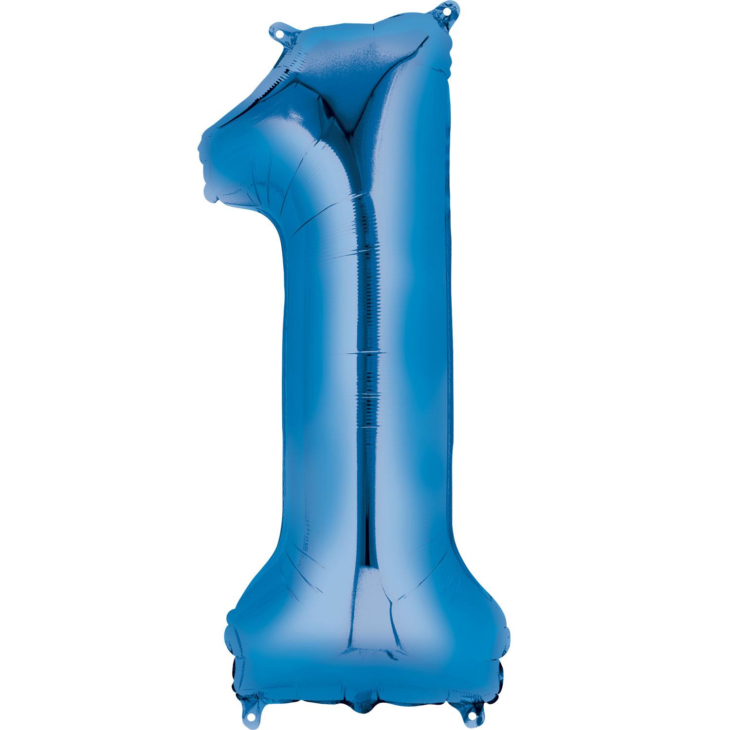 Blue Number 1 Mini Shape Foil Balloon 15x35cm Balloons & Streamers - Party Centre - Party Centre