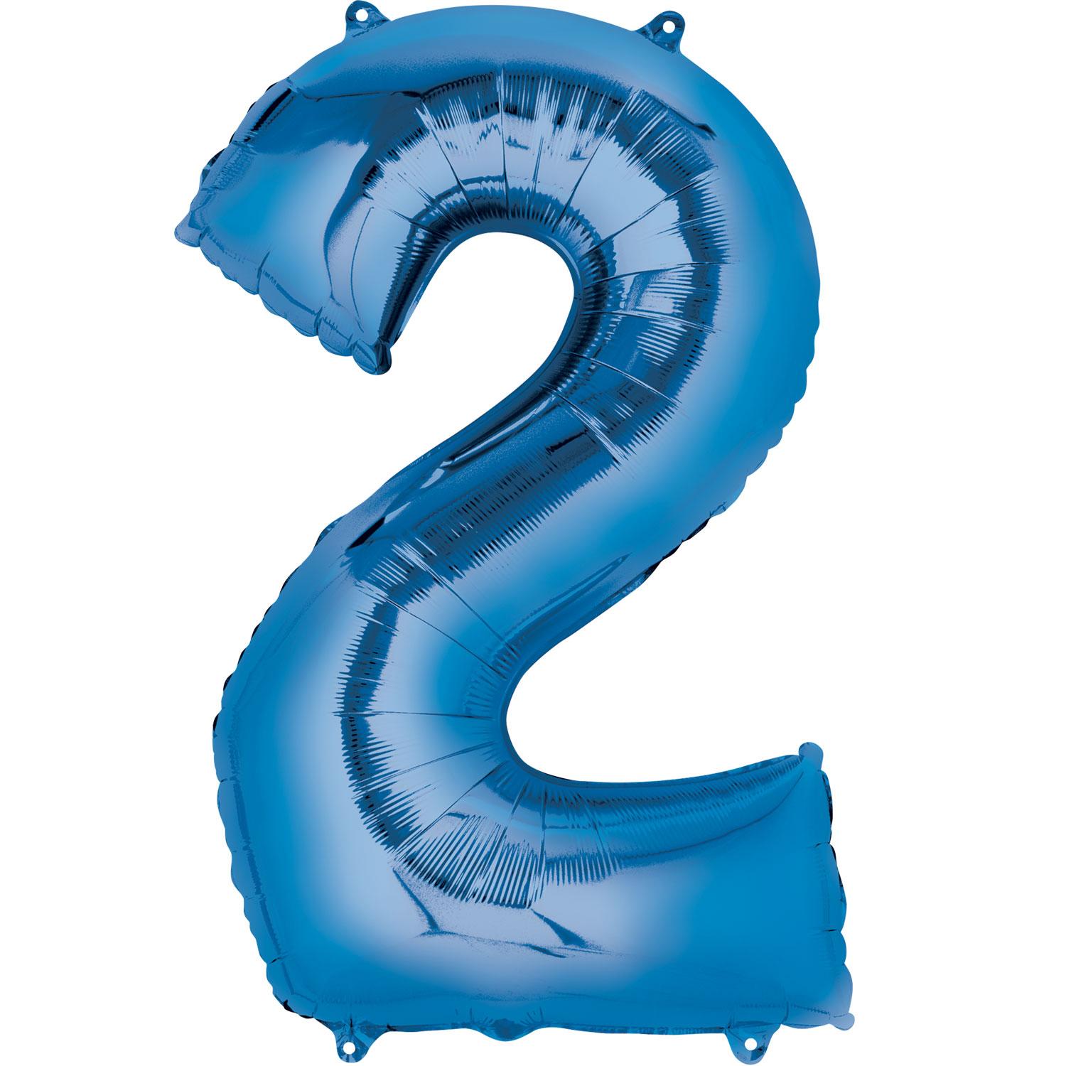 Blue Number 2 Mini Shape Foil Balloon 20x33cm Balloons & Streamers - Party Centre - Party Centre