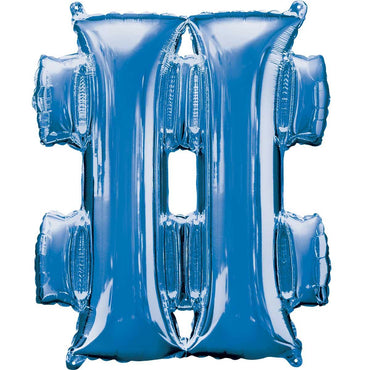 Blue Symbol # Mini Shape Foil Balloon 40cm Balloons & Streamers - Party Centre - Party Centre