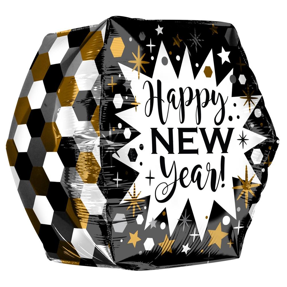 Geometric New Year Anglez UltraShape Foil Balloon 40cm Balloons & Streamers - Party Centre - Party Centre