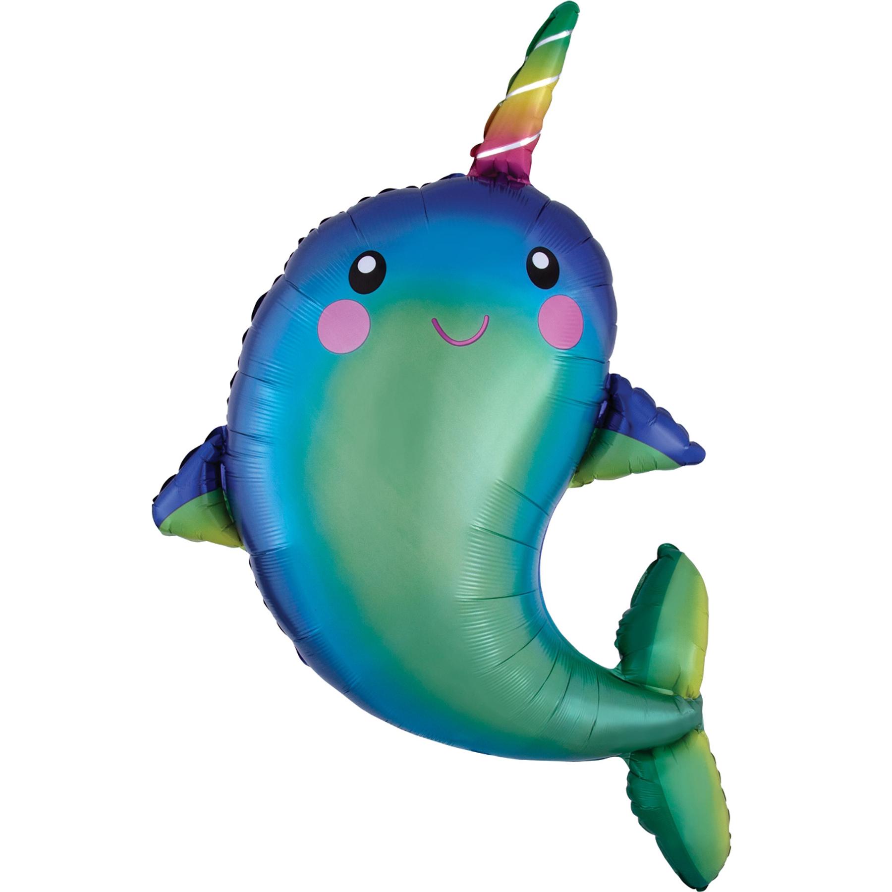 Happy Narwhal SuperShape Foil Balloon 73x99cm Balloons & Streamers - Party Centre - Party Centre