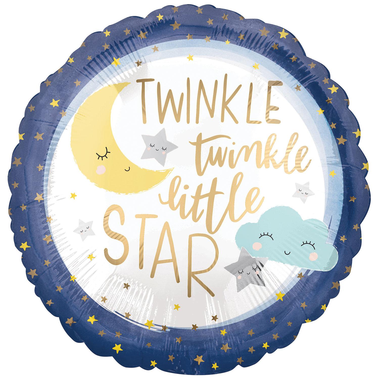 Twinkle Little Star Satin Foil Balloon 45cm Balloons & Streamers - Party Centre - Party Centre