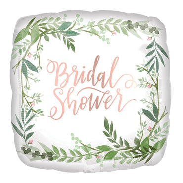 Love & Leaves Bridal Shower Satin Foil Balloon 45cm Balloons & Streamers - Party Centre - Party Centre