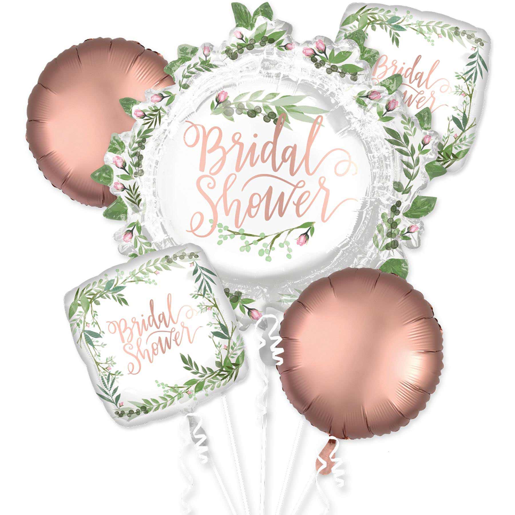Love & Leaves Bridal Shower Balloon Bouquet 5pcs Balloons & Streamers - Party Centre - Party Centre