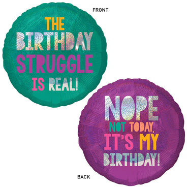 Young & Fabulous Birthday Holographic Balloon 45cm Balloons & Streamers - Party Centre - Party Centre