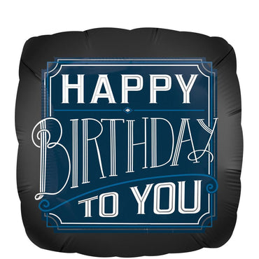 Happy Birthday Man Satin Foil Balloon 45cm Balloons & Streamers - Party Centre - Party Centre