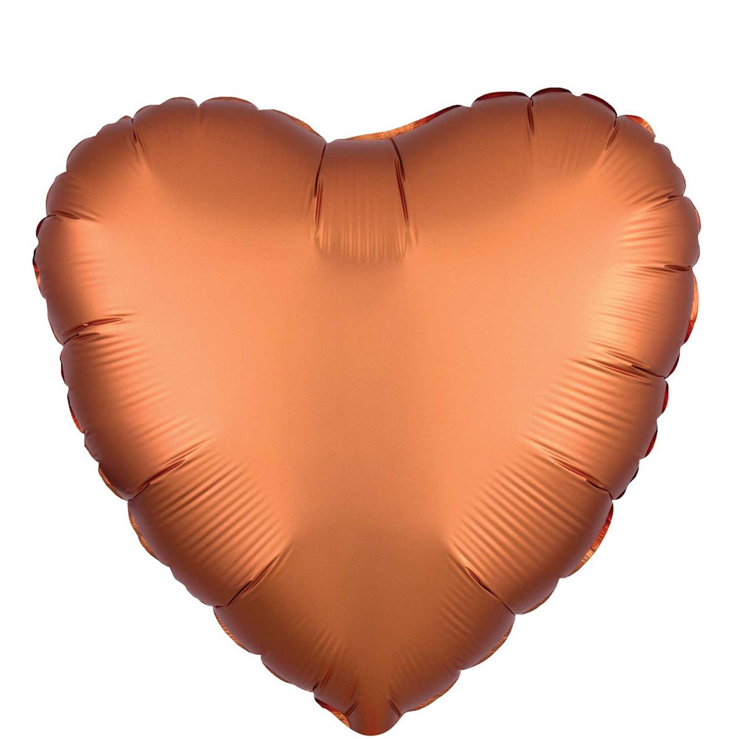 Amber Satin Luxe Heart Foil Balloon 45cm Balloons & Streamers - Party Centre - Party Centre