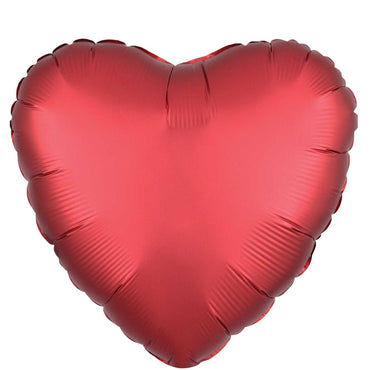 Sangria Satin Luxe Heart Foil Balloon 45cm Balloons & Streamers - Party Centre - Party Centre