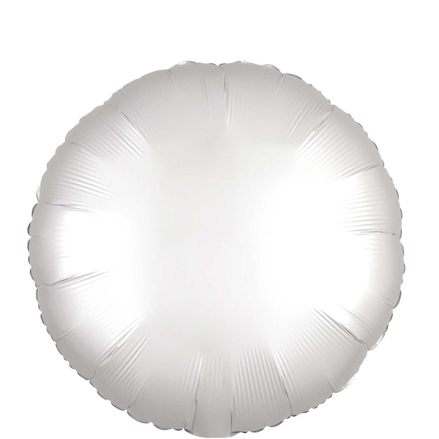 White Satin Luxe Round Foil Balloon 45cm Balloons & Streamers - Party Centre - Party Centre