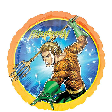 Aquaman Round Foil Balloon 45cm Balloons & Streamers - Party Centre - Party Centre