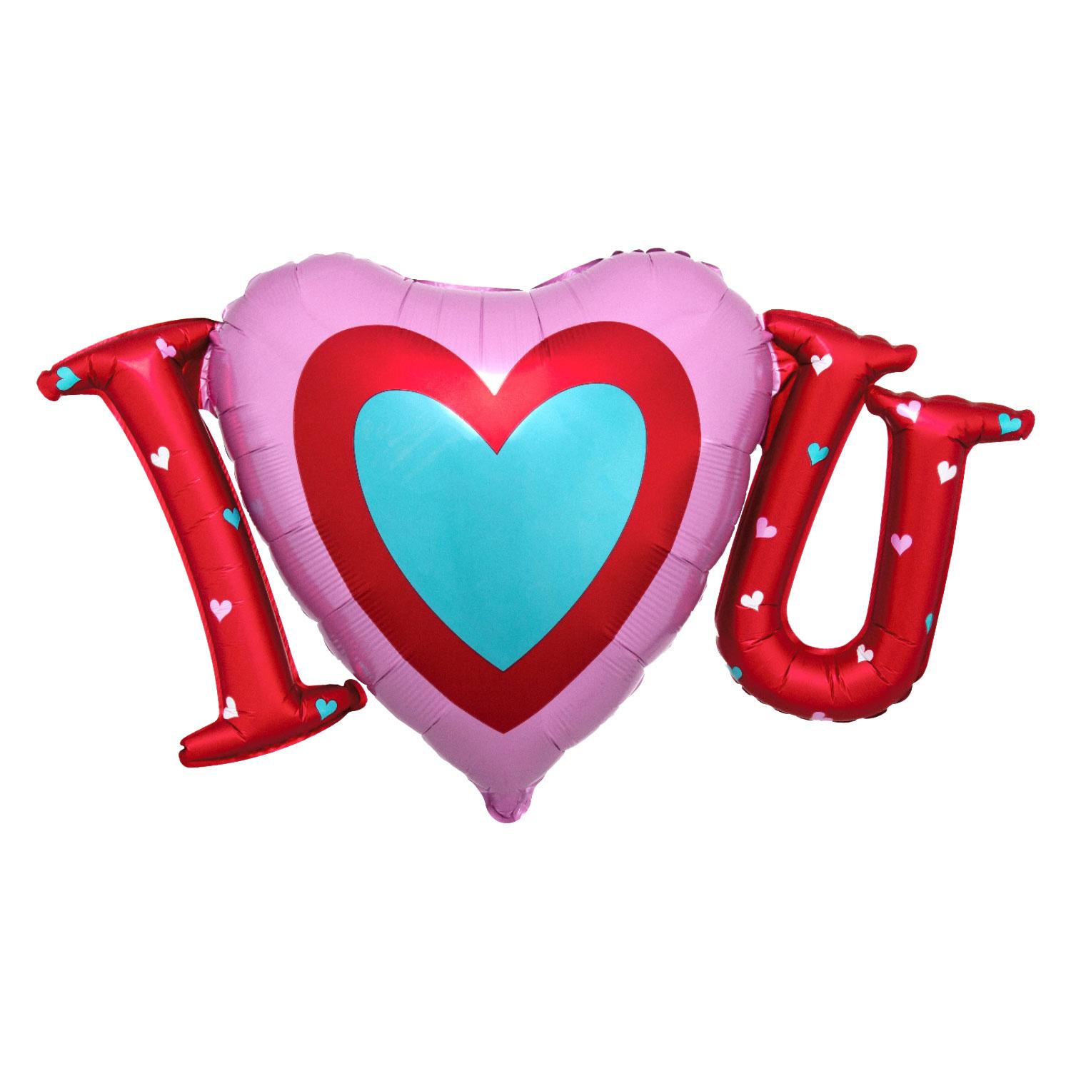 Infused I Heart You Satin SuperShape Foil Balloon 83x48cm Balloons & Streamers - Party Centre - Party Centre
